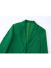 TRAF Green Blazer Woman Feather Casual Blazer For Women 2023 Autumn Long Sleeve Office Elegant Womens Jacket Female Suit