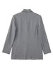 TRAF Grey Straight Blazer Women Office Button Jackets for Women Coat Long Sleeve Female Blazer Fall Winter Shoulder Pads Blazers