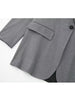 TRAF Grey Straight Blazer Women Office Button Jackets for Women Coat Long Sleeve Female Blazer Fall Winter Shoulder Pads Blazers