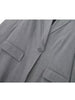 TRAF Grey Straight Blazer Women Office Button Jackets for Women Coat Long Sleeve Female Blazer Fall Winter Shoulder Pads Blazers