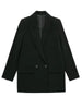 TRAF Ladies 2023 Commuter Blazer Suit Collar Double Breasted Loose Solid Color Black Senior Jacket Women Spring Coat Clothing