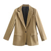 TRAF  Oversized Blazer With Pockets Women 2023 Casual Blazer Woman Office  Female Suit Double Breasted Long Sleeve Jacket