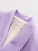 TRAF Purple Women Blazer 2023 Double Breasted Casual Long Sleeve Elegant Female Blazer Vintage Office Ladies Jacket Coat