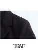 TRAF  Solid Belted Slim Fit Cropped Blazer Women 2023 Casual Blazer Woman Office Female Suit Long Sleeve Jacket