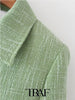 TRAF  Solid Wool Single-Breasted Blazer Women 2023 Casual Blazer Woman Office Female Suit Breasted Long Sleeve Jacket