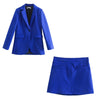 TRAF  Traf 2023 Spring Women Suits With Skirt Sets Klein Blue Blazer Woman 2 Pieces Set Mini Skirts Female Oufits