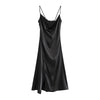 TRAF Women Chic  Side Buttons Slit Cozy Midi Dress Vintage Backless Thin Straps Female Dresses Vestidos Mujer