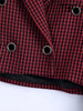 TRAF Women Font Buttons Cropped Houndstooth Blazer Coat Vintage Long Sleeve Female Outerwear Chic Veste Femme