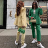 TRAF Women Green Blazer 2023 Concealed Buckle Casual Long Sleeve Elegant Female Blazer Chic Office Female Suit