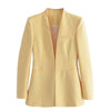TRAF Women Green Blazer 2023 Concealed Buckle Casual Long Sleeve Elegant Female Blazer Chic Office Female Suit