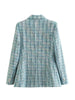 TRAF Women Tweed Blazer Coats 2023 Autumn Winter Elegant Female Office Coat Double Breasted Fitted Long Sleeve Outwear