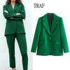 TRAF Women's Office Blazer Za 2022 Spring Elegant Blazers Long Sleeve Casual Loose Women Clothing Chic Pocket Jacket Lady Blazer