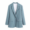 TRAF ZA 2023 Autumn Casual Street Simple Blazer Women Blazer Suit Long-sleeved Pocket Elegant Office Women Suit jacket Blazer
