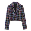 TRAF ZA Women's Office Plaid Lapel Long Sleeve Double Breasted Women's Blazer Autumn Elegant Retro Suit Long Sleeve Suit