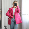 TRAF ZA&ree 2023 Woman Blazer Autumn Textured Double-Breasted Blazer Jacket Casual Long Sleeve Outerwear Suit Coat