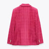 TRAF ZA&ree 2023 Woman Blazer Autumn Textured Double-Breasted Blazer Jacket Casual Long Sleeve Outerwear Suit Coat