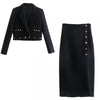TRAF Za Black Blazer Women Button Cropped Blazer Woman Long Sleeve Short Jacket Autumn 2022 Double Breasted Jacket