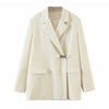 TVVOVVIN Simple Blazers Street Coat Metal Buckle Suit Vertical Loose Casual Suit Autumn Jacket White For Women 2022 O7Y0