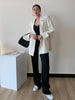 TVVOVVIN Simple Blazers Street Coat Metal Buckle Suit Vertical Loose Casual Suit Autumn Jacket White For Women 2022 O7Y0