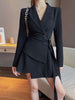 TWOTWINSTYLE Asymmetrical Slim Blazer For Women Notched Collar Long Sleeve Solid Blazers Female Spring Clothing Style 2023