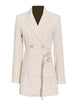 TWOTWINSTYLE Asymmetrical Slim Blazer For Women Notched Collar Long Sleeve Solid Blazers Female Spring Clothing Style 2023