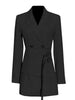 TWOTWINSTYLE Asymmetrical Slim Blazer For Women Notched Collar Long Sleeve Solid Blazers Female Spring Clothing Style 2023