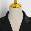 TWOTWINSTYLE Backless Chain Black Blazers Buttons Sexy Slim Notched Long Sleeve Coats Female 2023 Spring Women Clothing