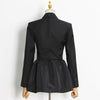 TWOTWINSTYLE Black OL Style Blazers For Females Notched Long Sleeve Solid Minimalist Casual Blazer 2023 Autumn Clothing