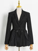 TWOTWINSTYLE Black OL Style Blazers For Females Notched Long Sleeve Solid Minimalist Casual Blazer 2023 Autumn Clothing