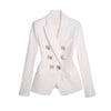 TWOTWINSTYLE Black Patchwork Diamond Blazer For Women Notched Long Sleeve Tunic Casual Blazers Female Clothing 2022