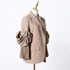TWOTWINSTYLE Black Patchwork Ruffle Blazer For Women Notched Long Sleeve Korean Casual Blazers Female Clothing 2023