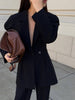 TWOTWINSTYLE Black Spring Blazer For Women Notched Collar Long Sleeve Slim Solid Minimalist Blazers Female Clothing 2023