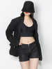 TWOTWINSTYLE Casual Black Blazer For Women Notched Collar Long Sleeve Slim Solid Blazers Female Korean Clothing Style
