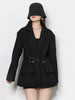 TWOTWINSTYLE Casual Black Blazer For Women Notched Collar Long Sleeve Slim Solid Blazers Female Korean Clothing Style