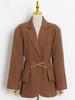 TWOTWINSTYLE Casual Black Blazer For Women Notched Collar Long Sleeve Slim Solid Blazers Female Korean Clothing Style