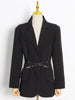 TWOTWINSTYLE Casual Black Blazer For Women Notched Collar Long Sleeve Slim Solid Blazers Female Korean Clothing Style
