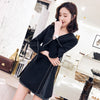 TWOTWINSTYLE Casual Black Blazer For Women V Neck Long Sleeve Side Split Korean Slim Blazers Females 2022 Spring Stylish