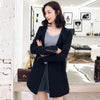 TWOTWINSTYLE Casual Black Blazer For Women V Neck Long Sleeve Side Split Korean Slim Blazers Females 2022 Spring Stylish