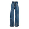 TWOTWINSTYLE Casual Blue Denim Trousers For Women High Waist Loose Straight Full Length Jeans Female 2022 Summer Clothes