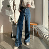 TWOTWINSTYLE Casual Blue Denim Trousers For Women High Waist Loose Straight Full Length Jeans Female 2022 Summer Clothes