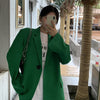TWOTWINSTYLE Casual Green Blazer For Women Lapel Collar Long Sleeve Single Breasted Minimalist Solid Blazers Female 2022 Clothes