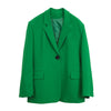 TWOTWINSTYLE Casual Green Blazer For Women Lapel Collar Long Sleeve Single Breasted Minimalist Solid Blazers Female 2022 Clothes