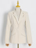 TWOTWINSTYLE Casual Hollow Out Hit Color Women's Blazers Notched Long Sleeve Tassel Slim Suits Female Clothing 2023 New