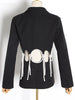 TWOTWINSTYLE Casual Hollow Out Hit Color Women's Blazers Notched Long Sleeve Tassel Slim Suits Female Clothing 2023 New