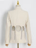 TWOTWINSTYLE Casual Hollow Out Hit Color Women's Blazers Notched Long Sleeve Tassel Slim Suits Female Clothing 2023 New