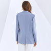 TWOTWINSTYLE Casual Irregular Blazer For Women Notched Long Sleeve Sashes Blue Blazers Female 2022 Autumn Clothing