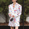 TWOTWINSTYLE Casual Loose Print Blazer For Women Notched Long Sleeve Korean Straight Blazers Female 2022 Spring Clothing