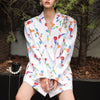 TWOTWINSTYLE Casual Loose Print Blazer For Women Notched Long Sleeve Korean Straight Blazers Female 2022 Spring Clothing