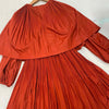 TWOTWINSTYLE Casual Patchwork Women Dress V Neck Lantern Long Sleeve High Waist Ruffle Pleated Dresses For Female Tide