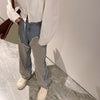 TWOTWINSTYLE Casual Patchwork Women's Pants High Waist Full Length Straight Korean Denim Trouser Female Autumn Fashion